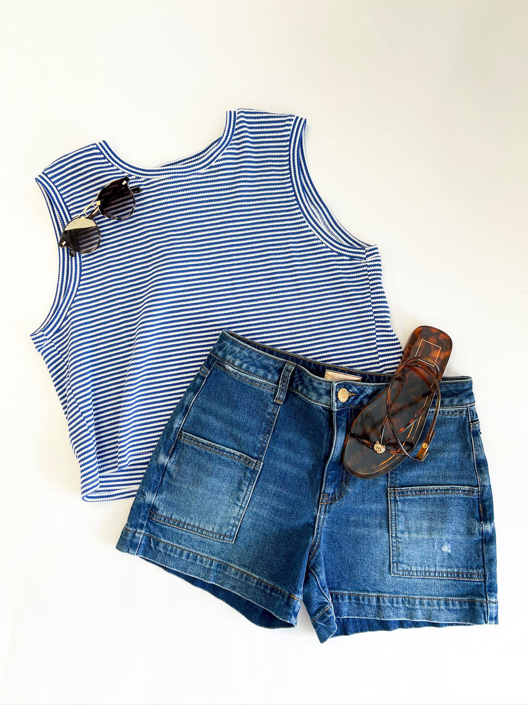 Blue & White Palma Top