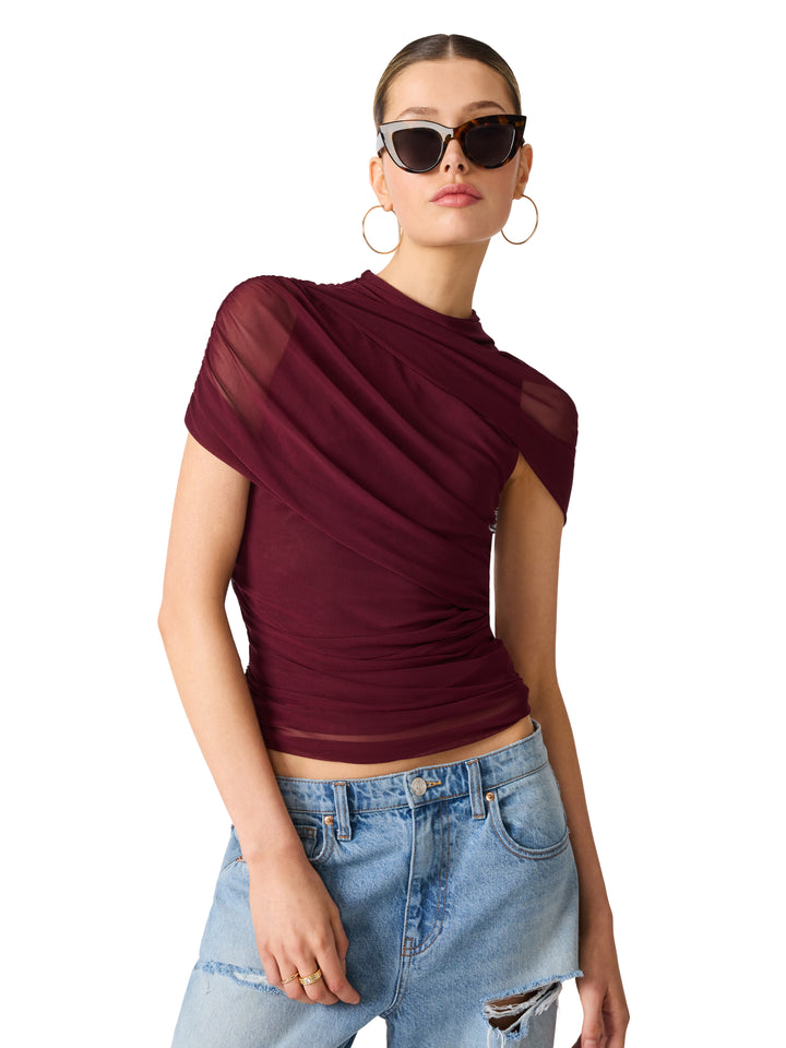 Deep Fig Kerry Mesh Top