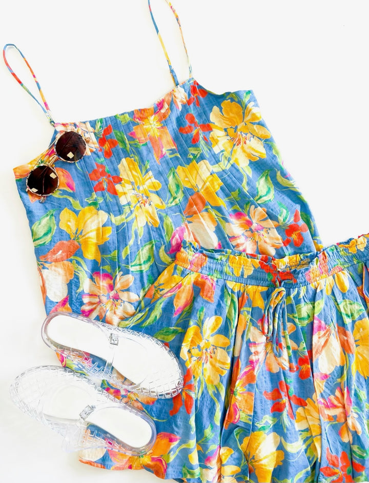 Blue Multi Beach Cowgirl Skort Set