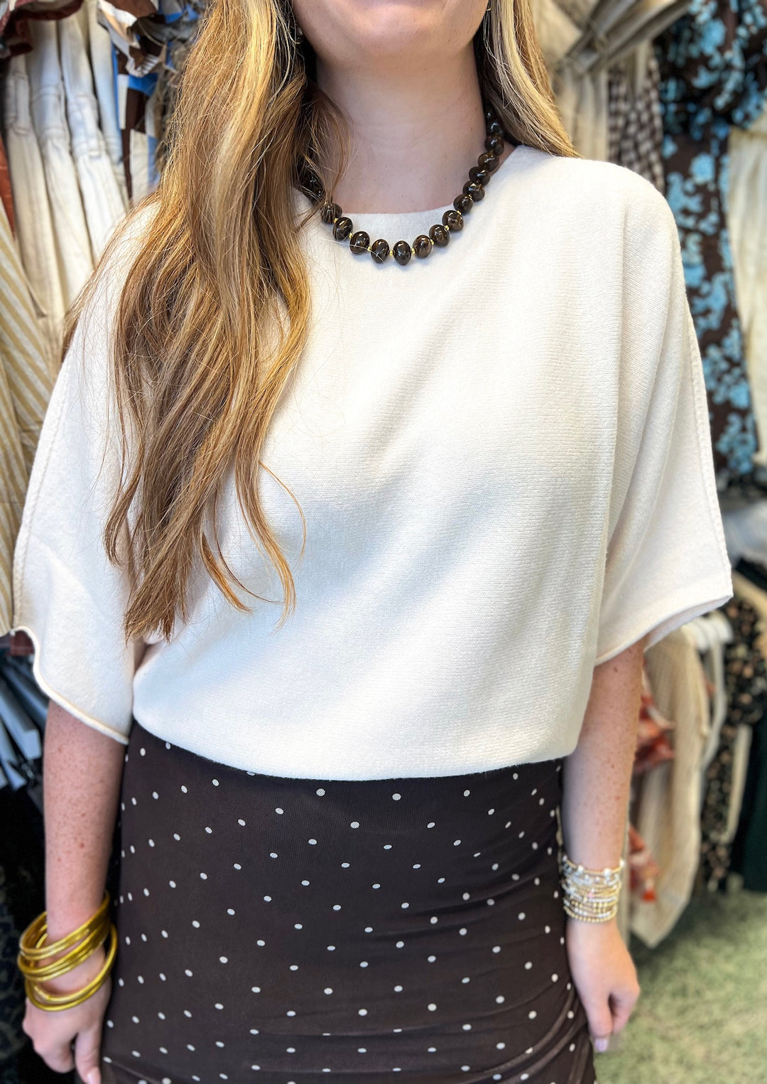 Classic Ivory Sally Knit Sweater