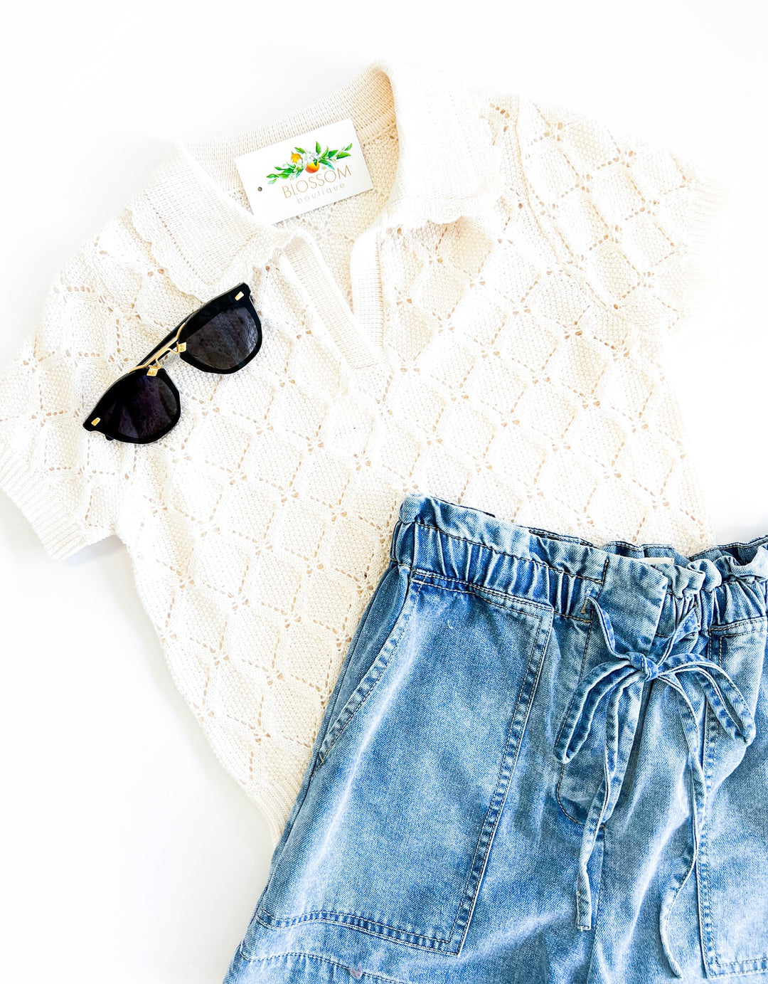 Ivory Josephine Polo Sweater