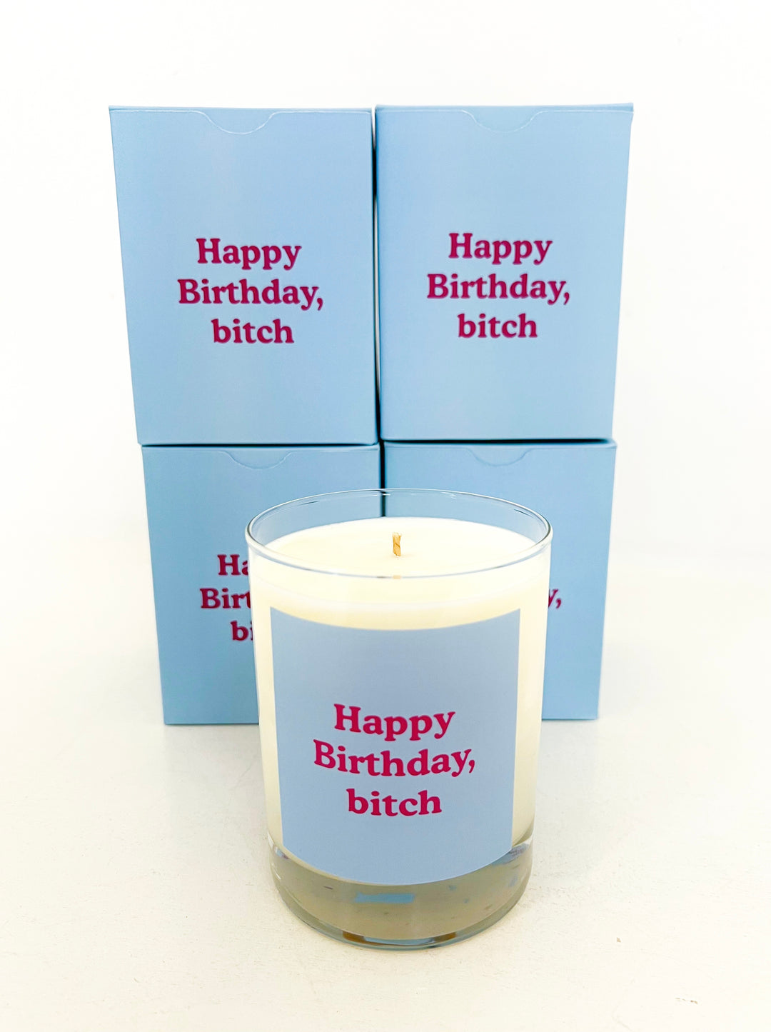 Birthday Bitch Candle Rocks Glass