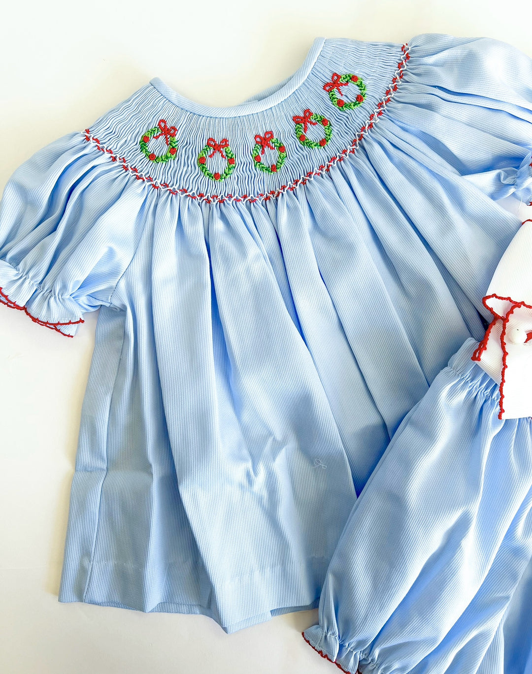 Emma Wreath Smocked Bloomer Set