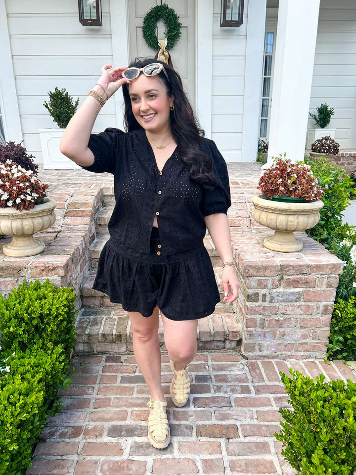 Black Eyelet Daydream Set