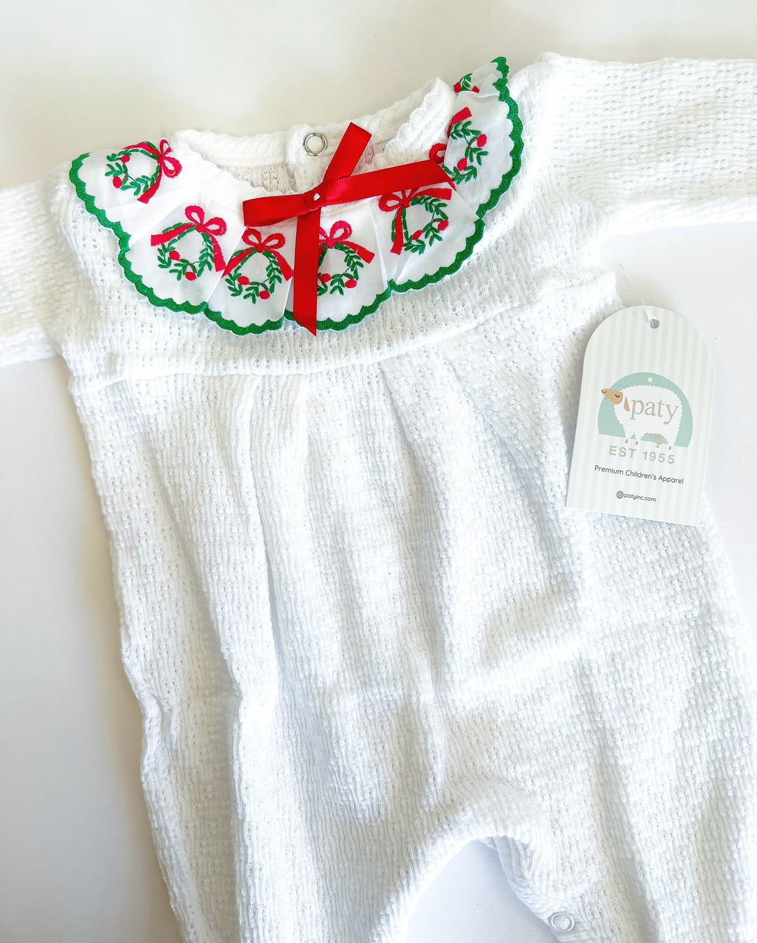 Swiss Wreath Trim Knit Footie