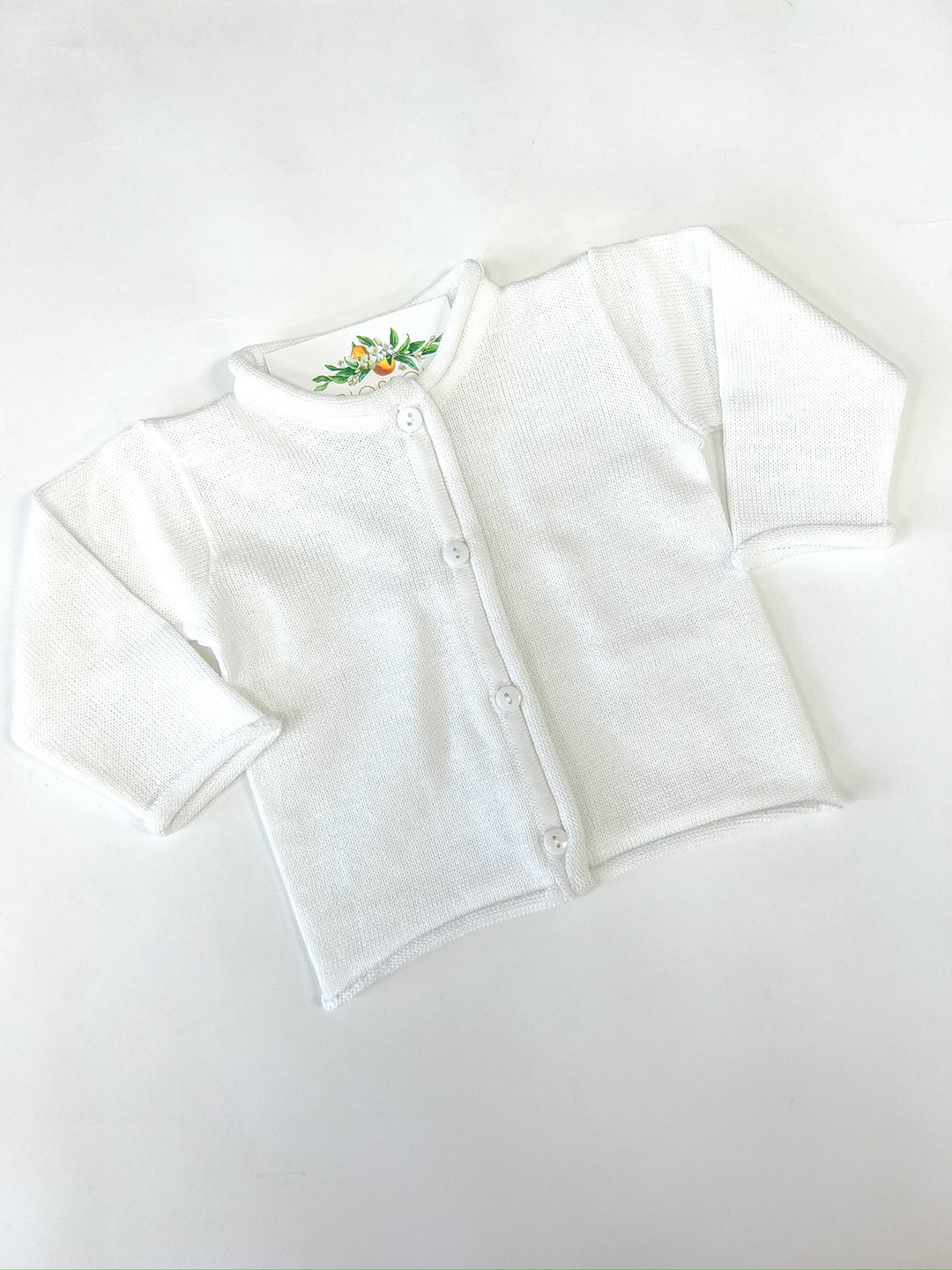 White Rolled Neck Cardigan