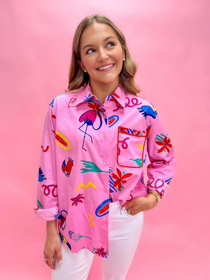 Artist Poplin Button Top