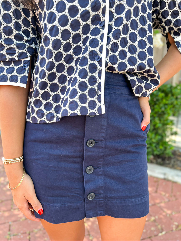 Navy Blazer Mila Mini Skirt