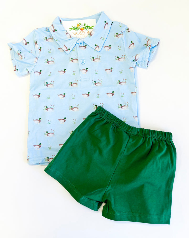 Ducks in a Row Polo Short Set