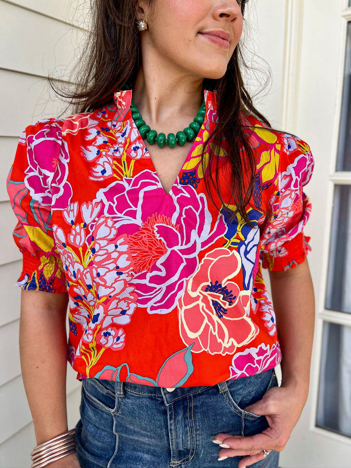Reign Split Darcy Floral Top