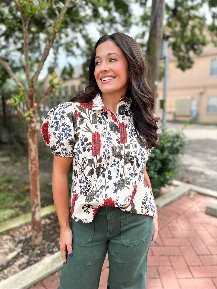 Festive Floral Top
