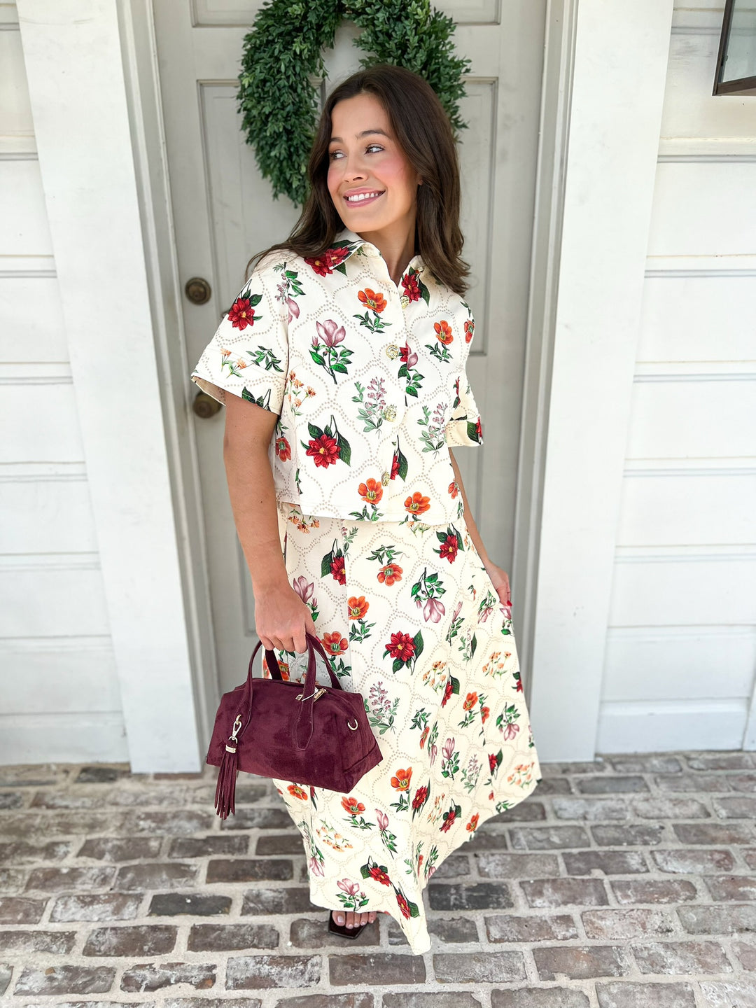 Falling Floral Skirt Set