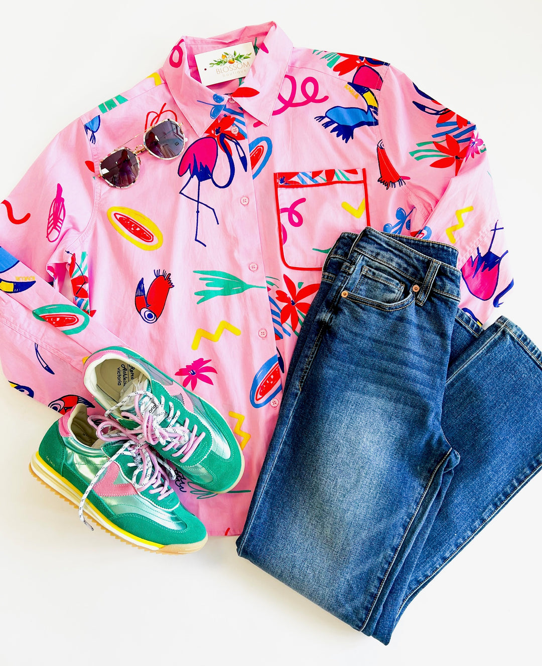 Artist Poplin Button Top