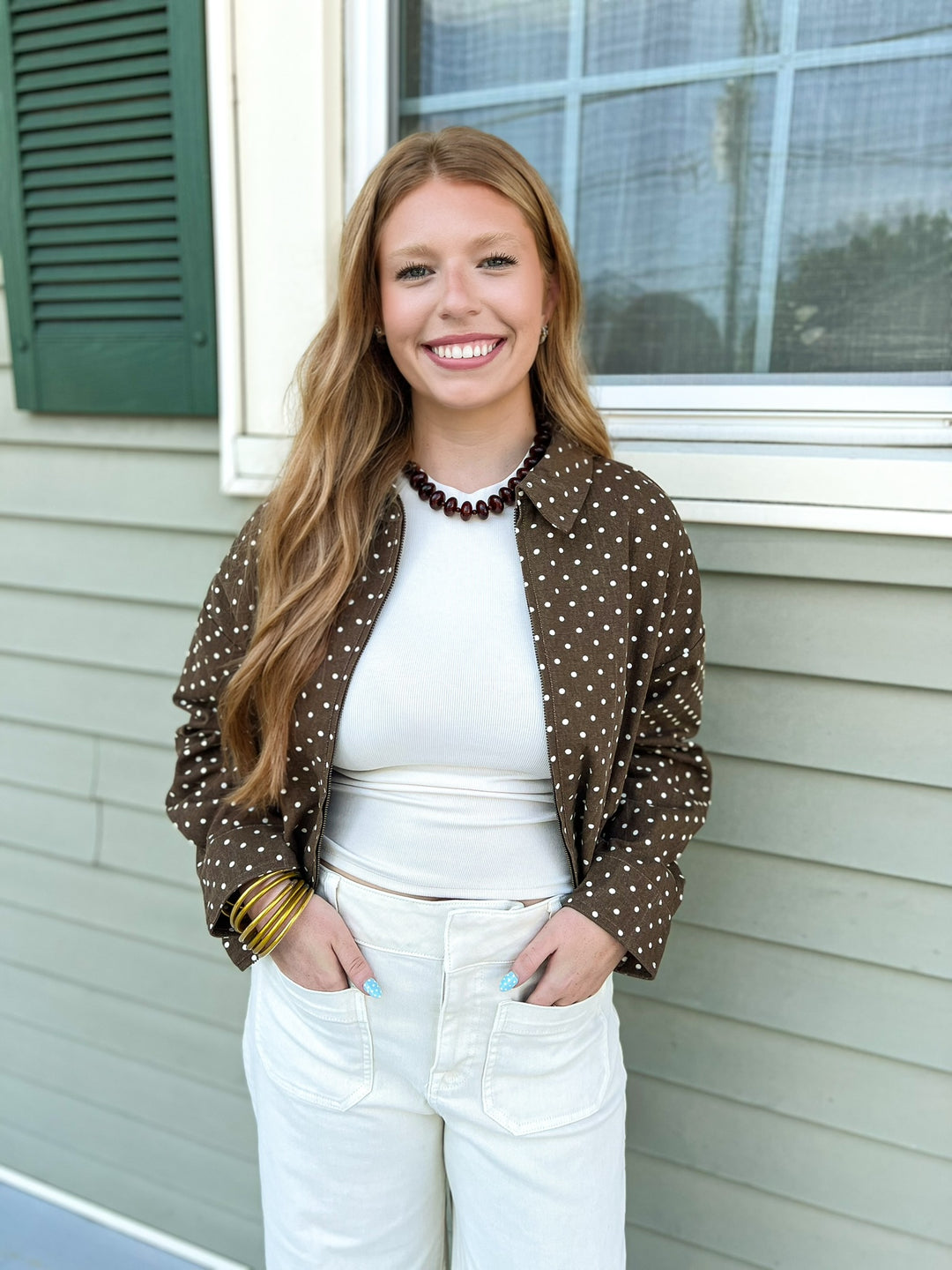 Brown Dotted Maggie Jacket