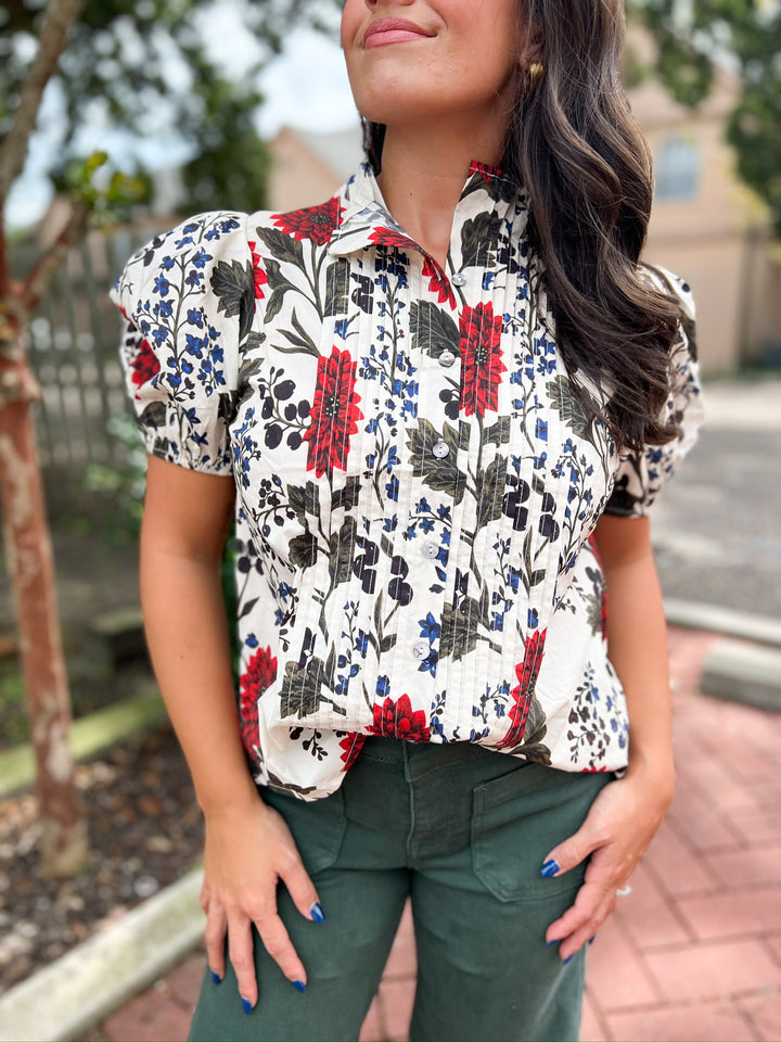 Festive Floral Top