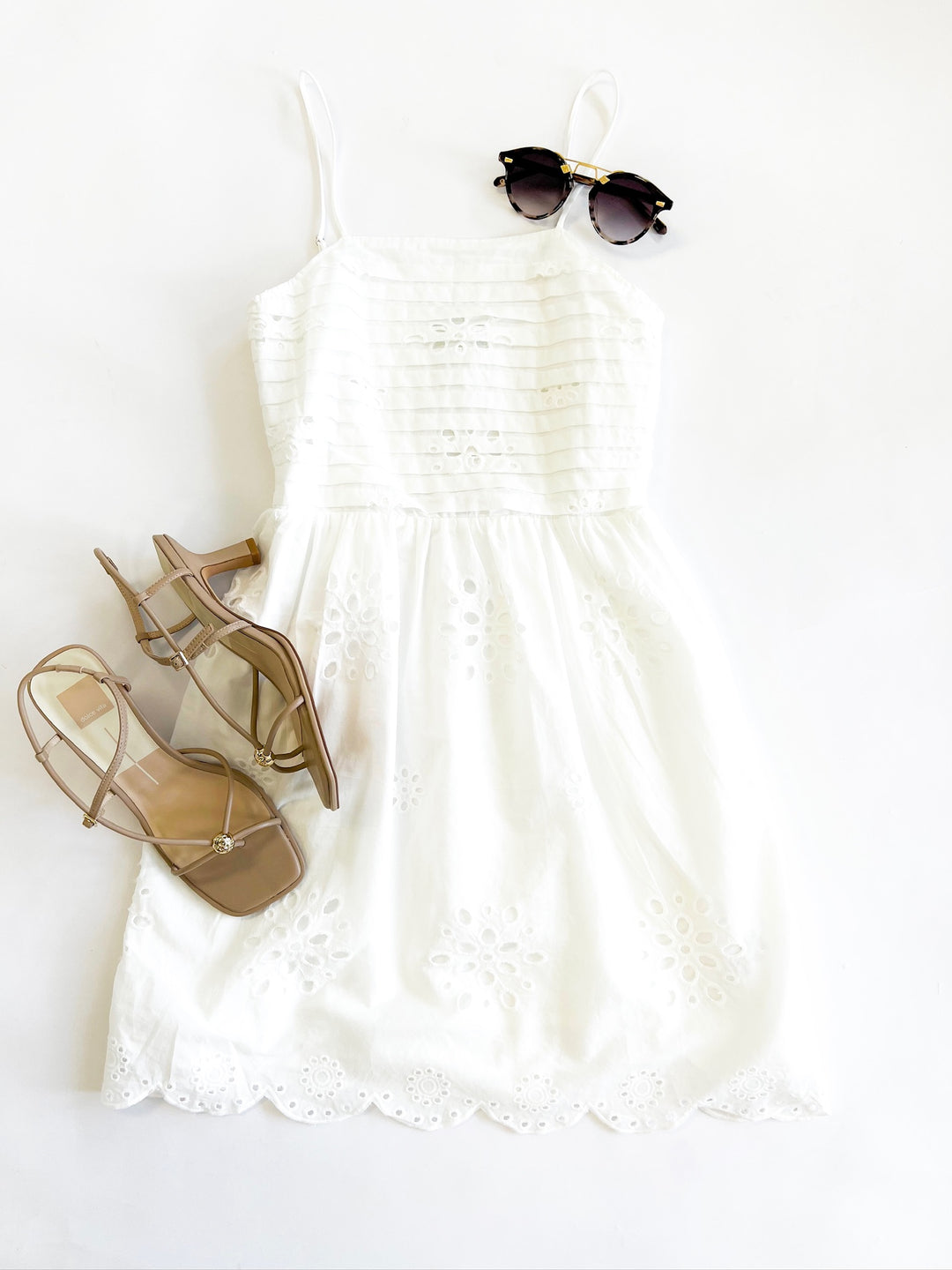 White Bloomfield Eyelet Mini Dress