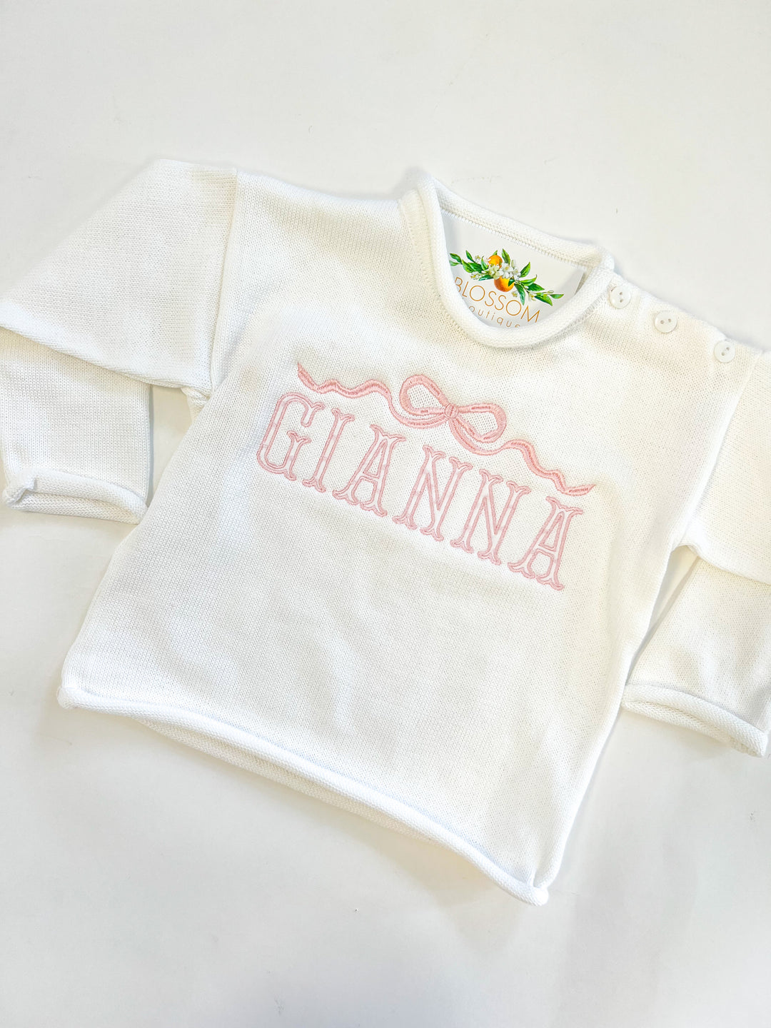 White Rolled Neck Pullover