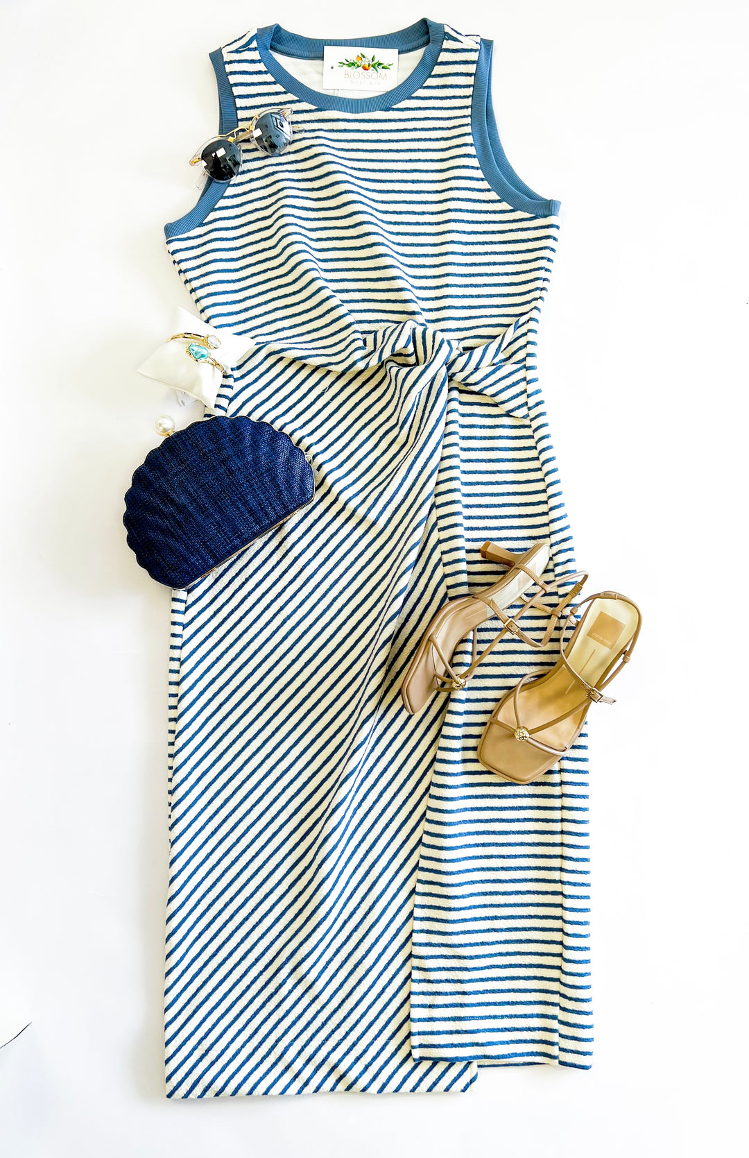 Blue Baby Bud Stripe Dress