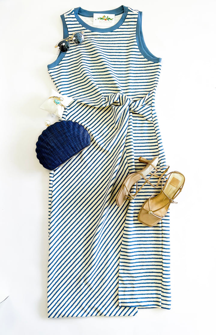 Blue Baby Bud Stripe Dress
