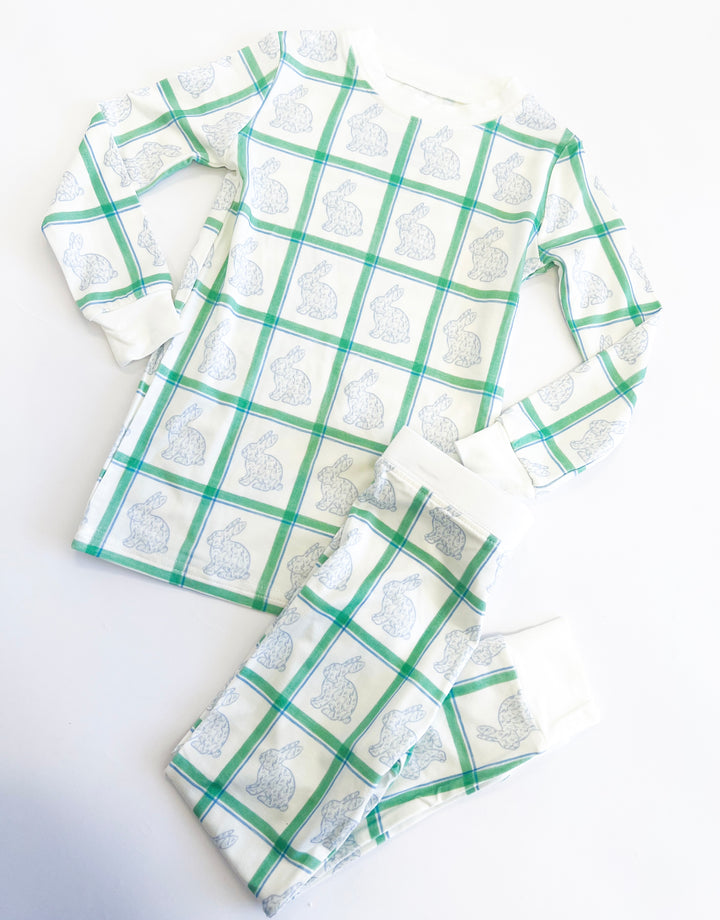 Green Check Bunny Loungewear Set