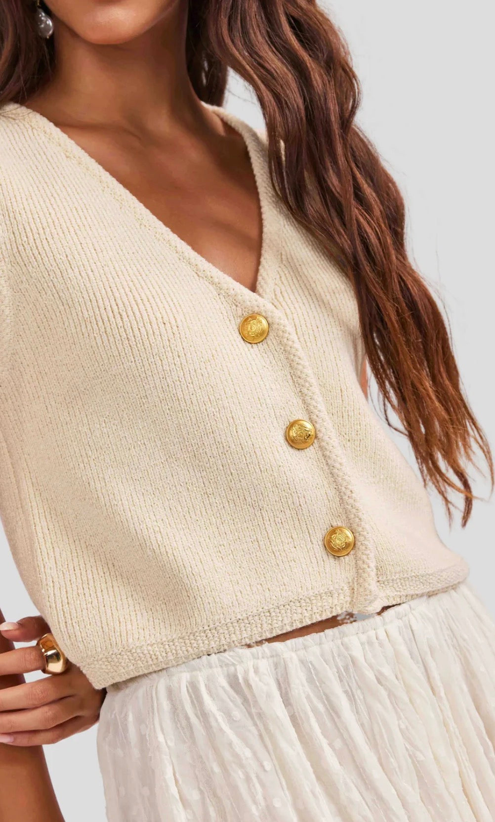 Cream Seven Seas Sweater Vest