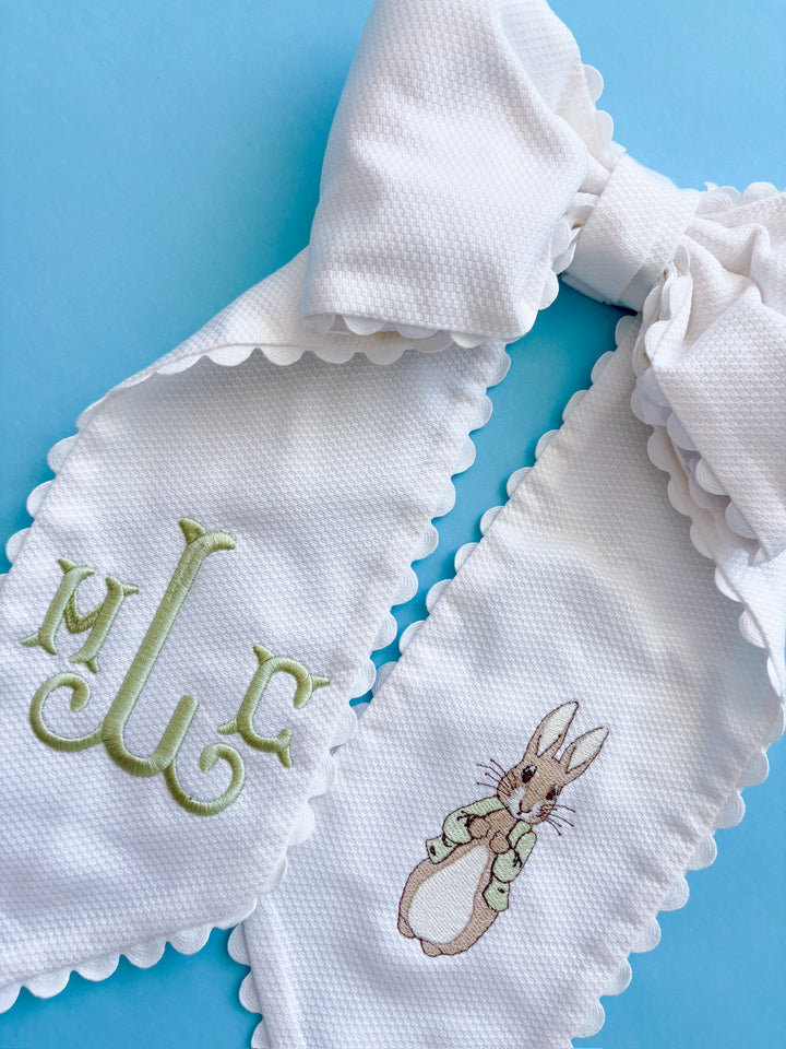 Embroidered Bow Sash