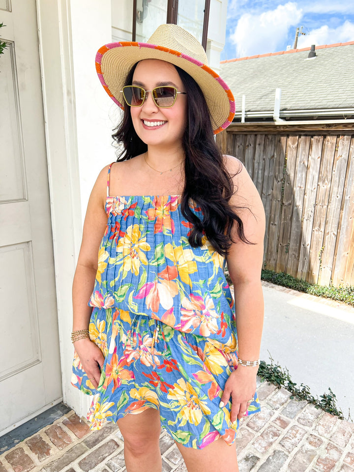 Blue Multi Beach Cowgirl Skort Set