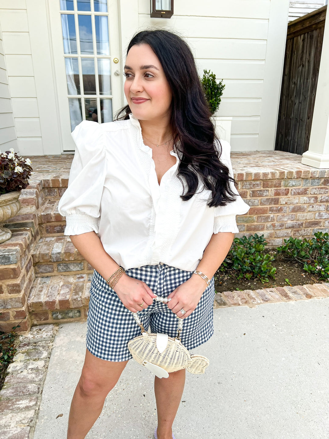 White Poplin Arabella Top