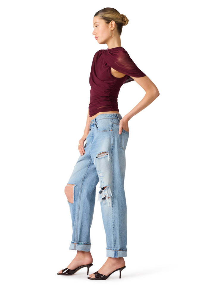 Deep Fig Kerry Mesh Top