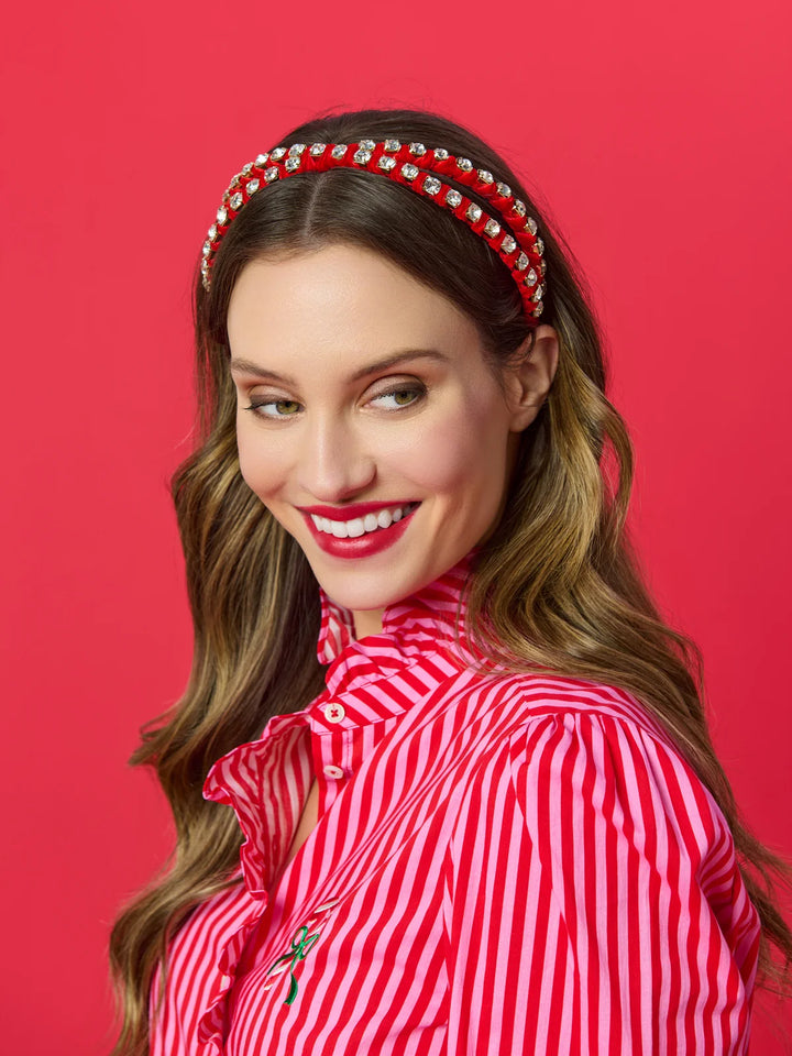 Red Rhinestone Double Headband