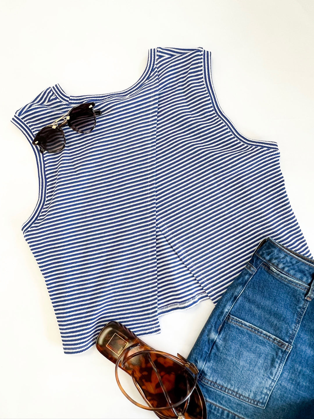 Blue & White Palma Top
