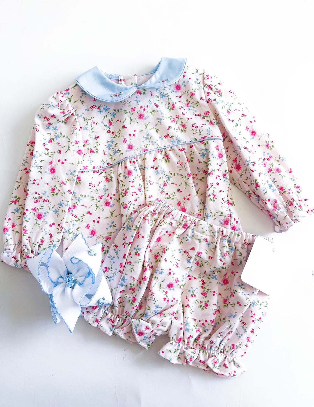 Pink Everlyn Floral Bloomer Set