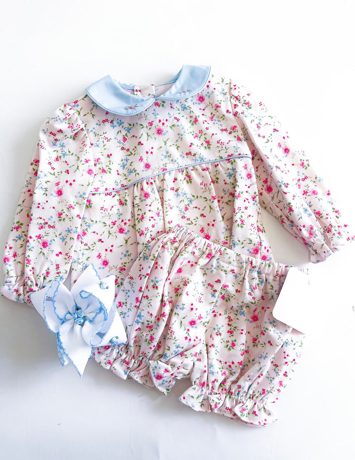 Pink Everlyn Floral Bloomer Set