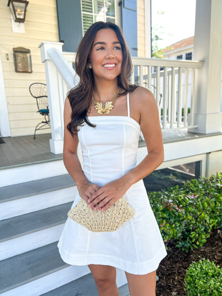 White Clear Eyes Mini Dress