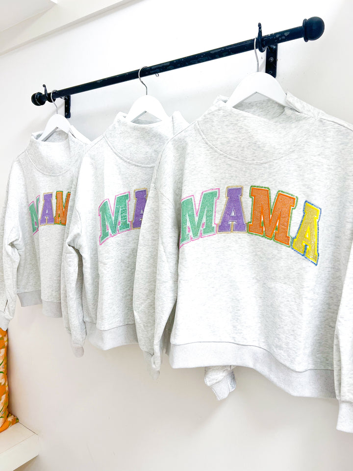 Multi MAMA Mock Neck Sweatshirt