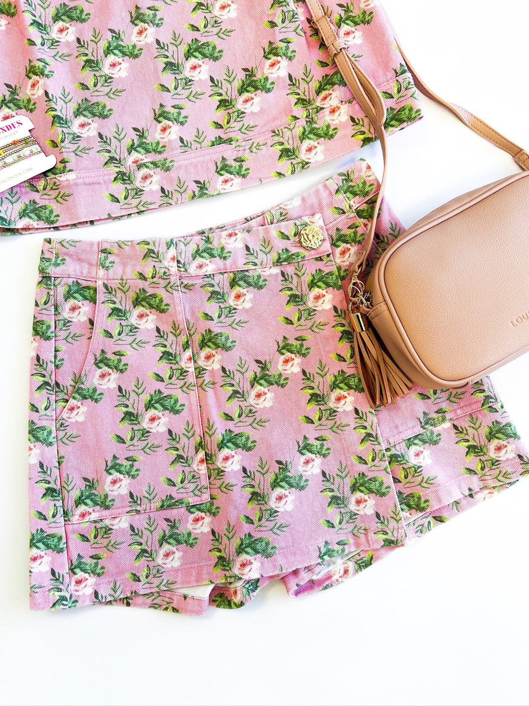 Pink Ellie Floral Denim Skort Set