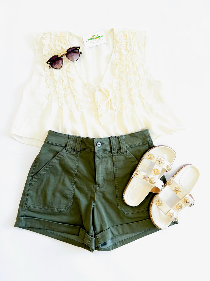 Cream Daydreamer Ruffle Top