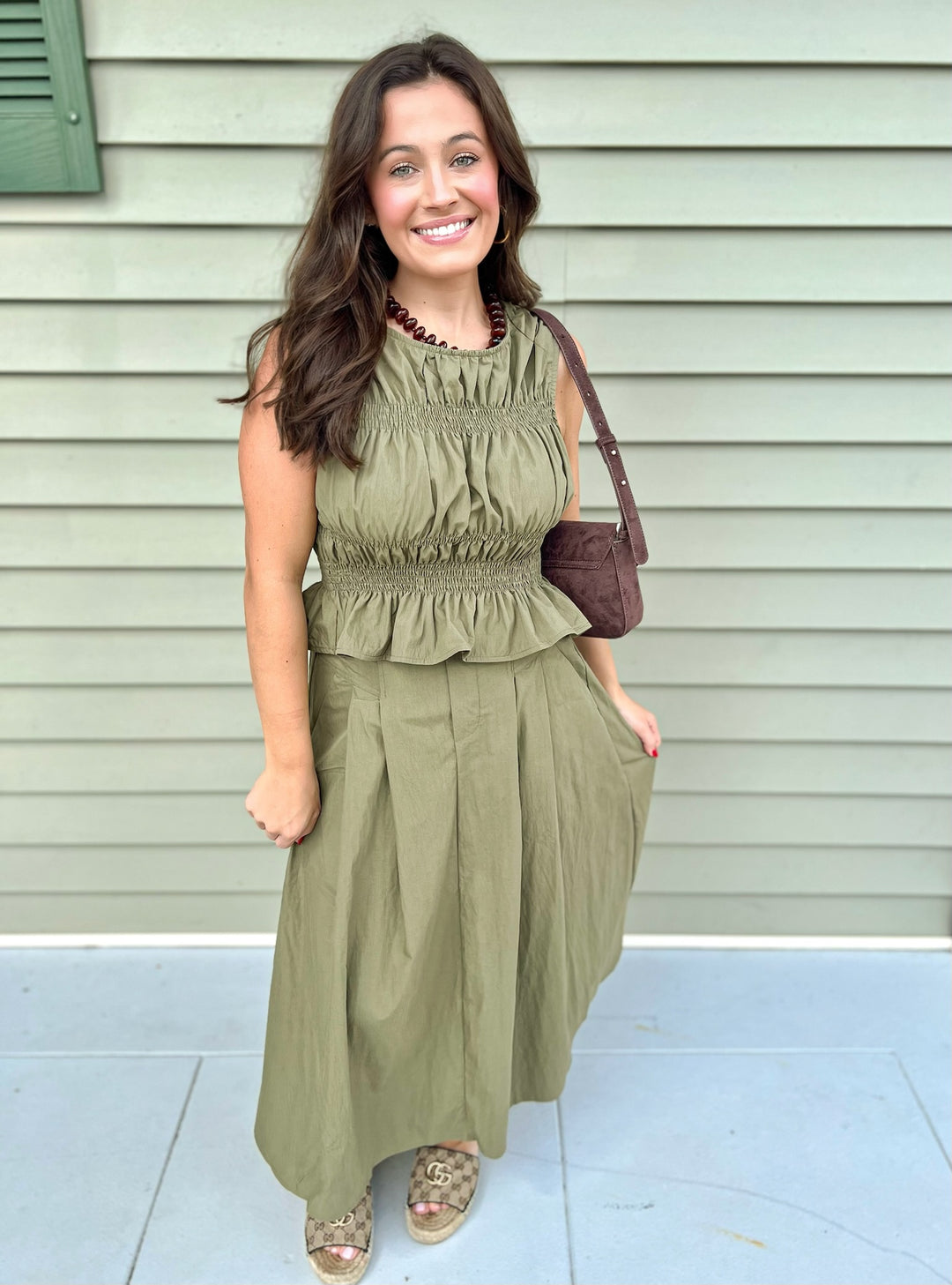 Olive Central Park Midi Skirt