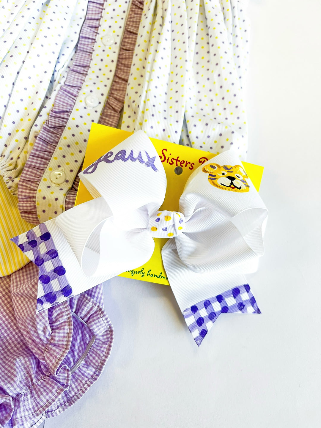 LSU Geaux Tigers Hand Painted Bow Large