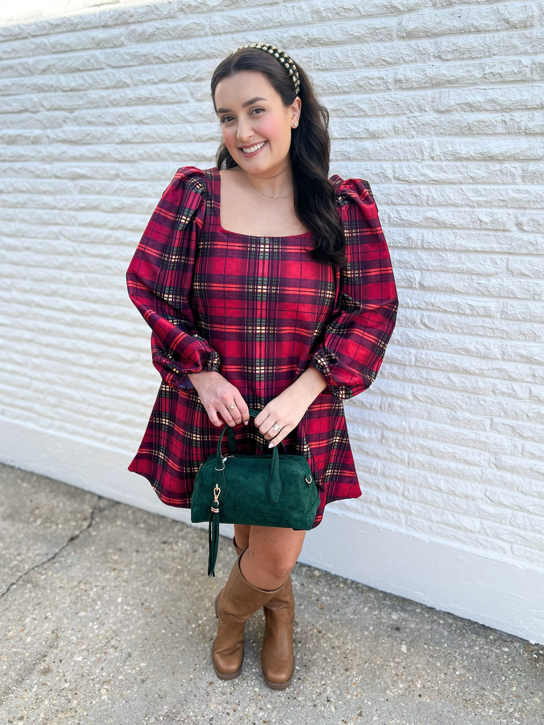 Cabernet Plaid Collins Dress