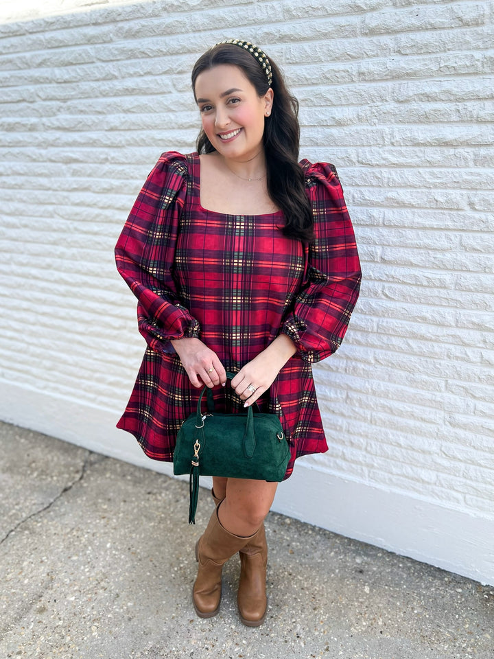 Cabernet Plaid Collins Dress