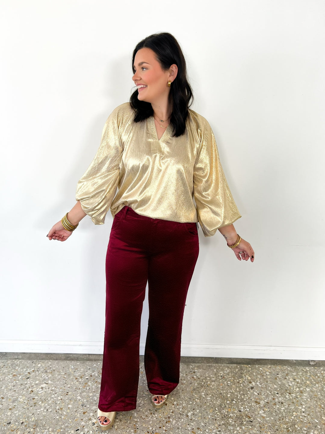 Cranberry Jean High Rise Flare