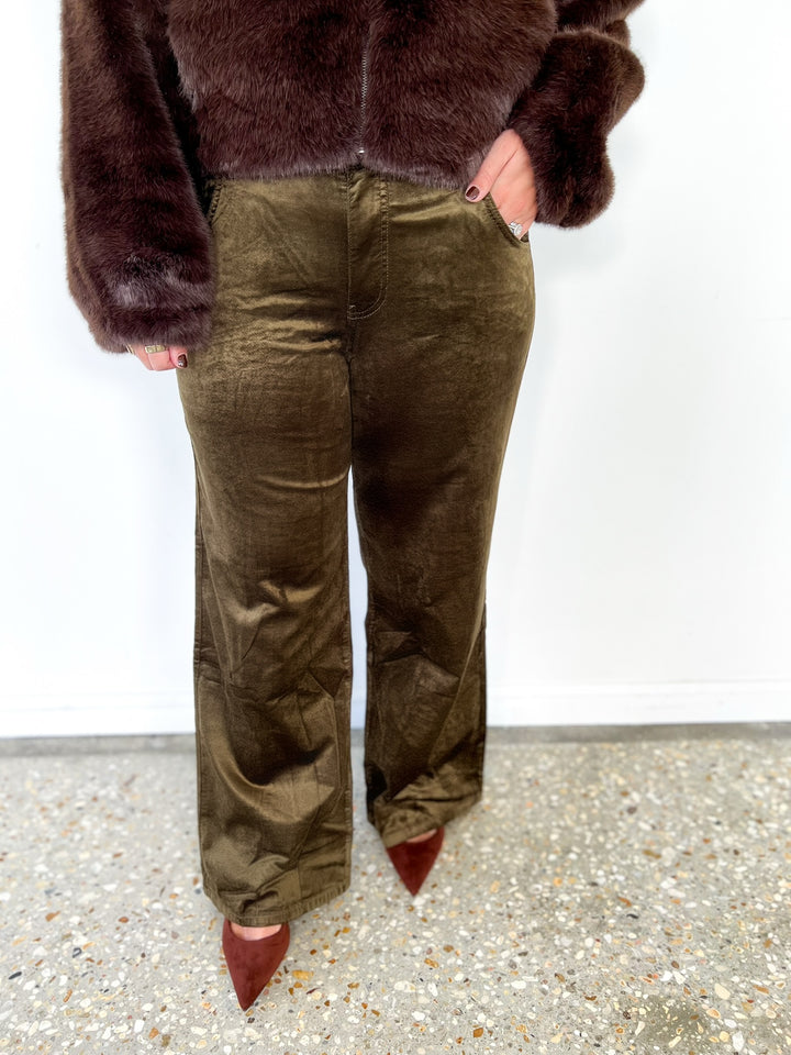 Army Olive Jean High Rise Flare