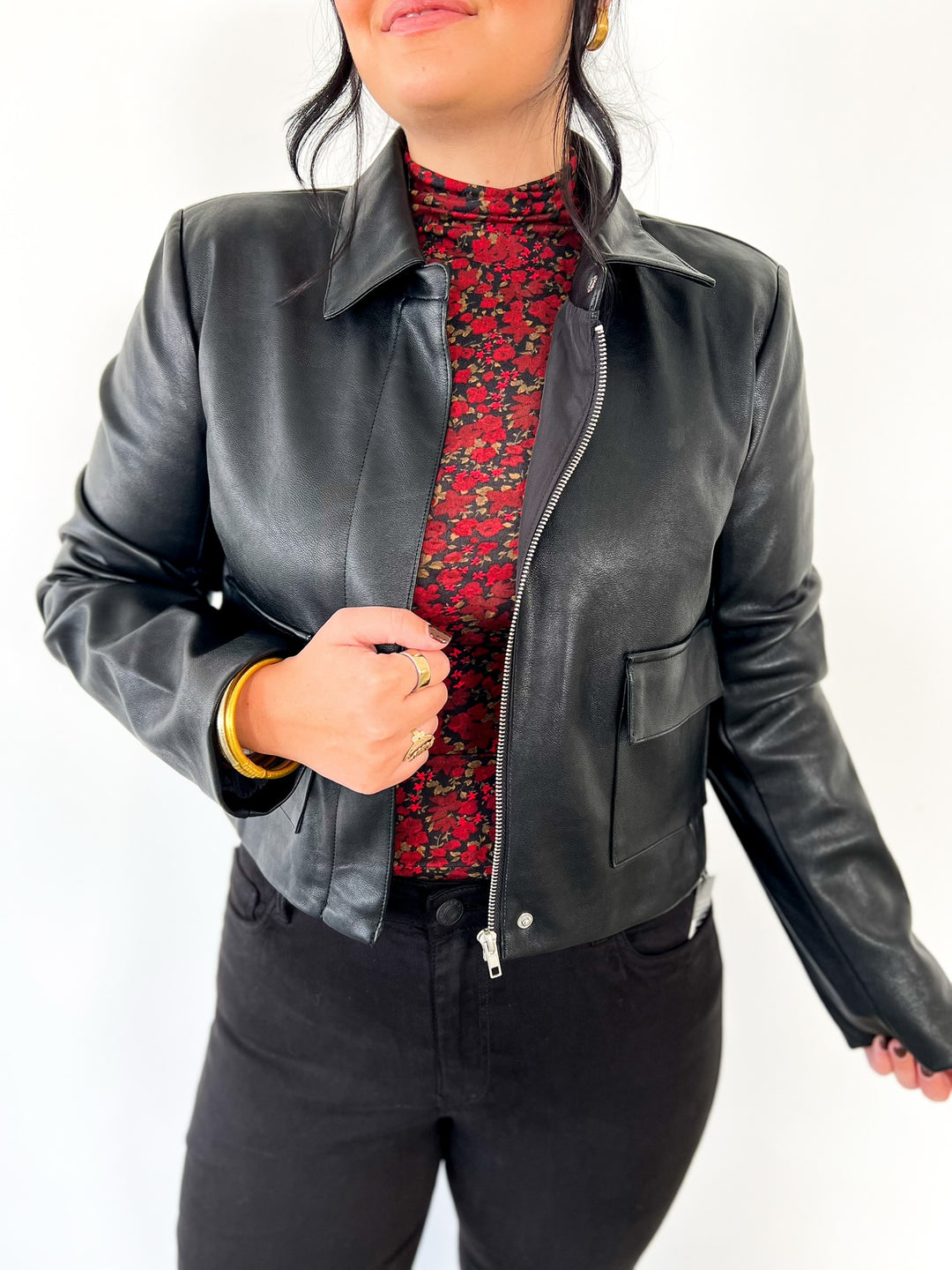 Ainsley Black Leather Jacket