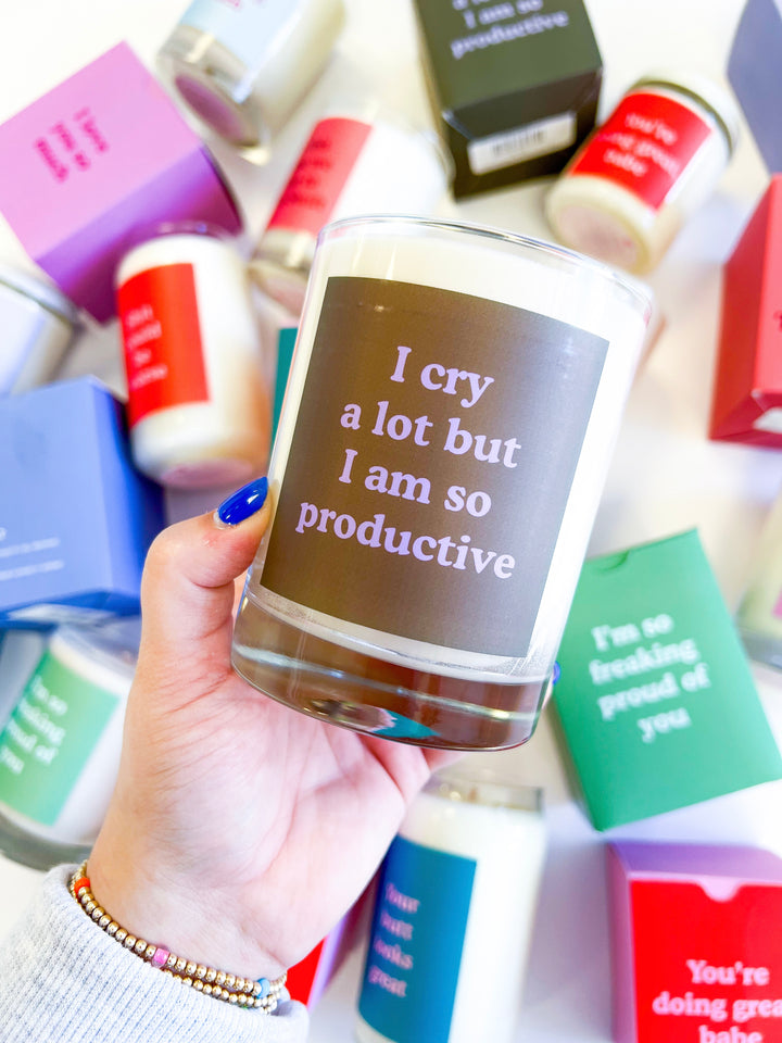 Cry A lot Candle Rocks Glass