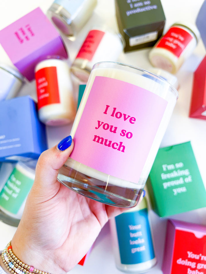 ILYSM Candle Rocks Glass