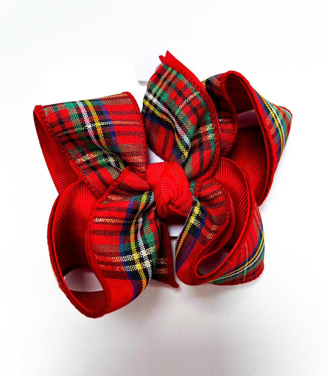 Red Christmas Plaid Layered Lrg Bow