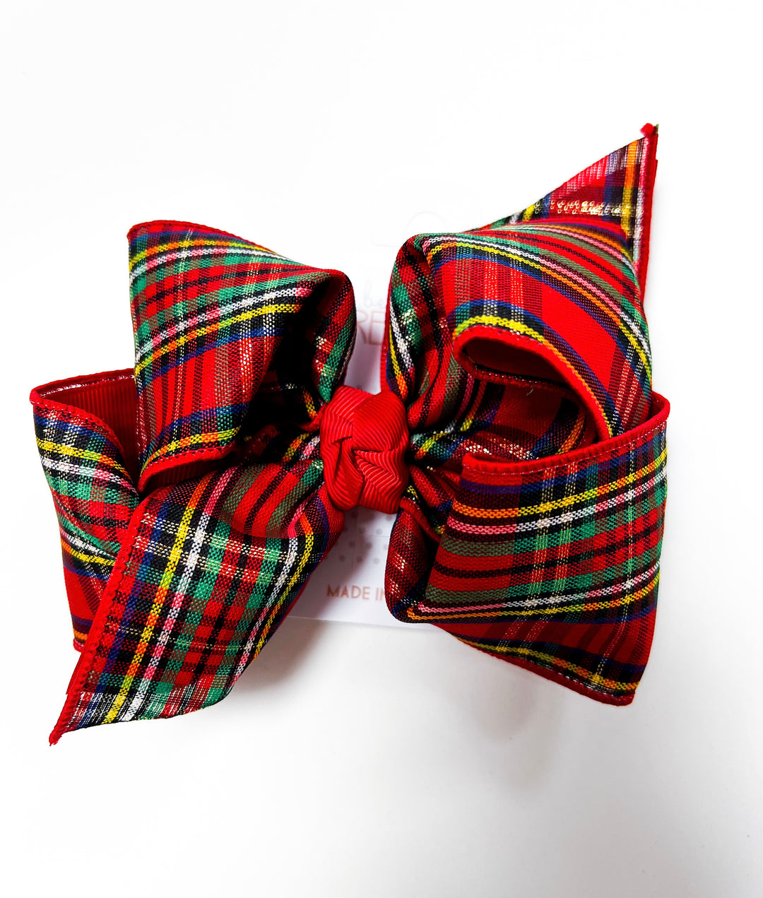 Red Christmas Plaid Layered XL Bow