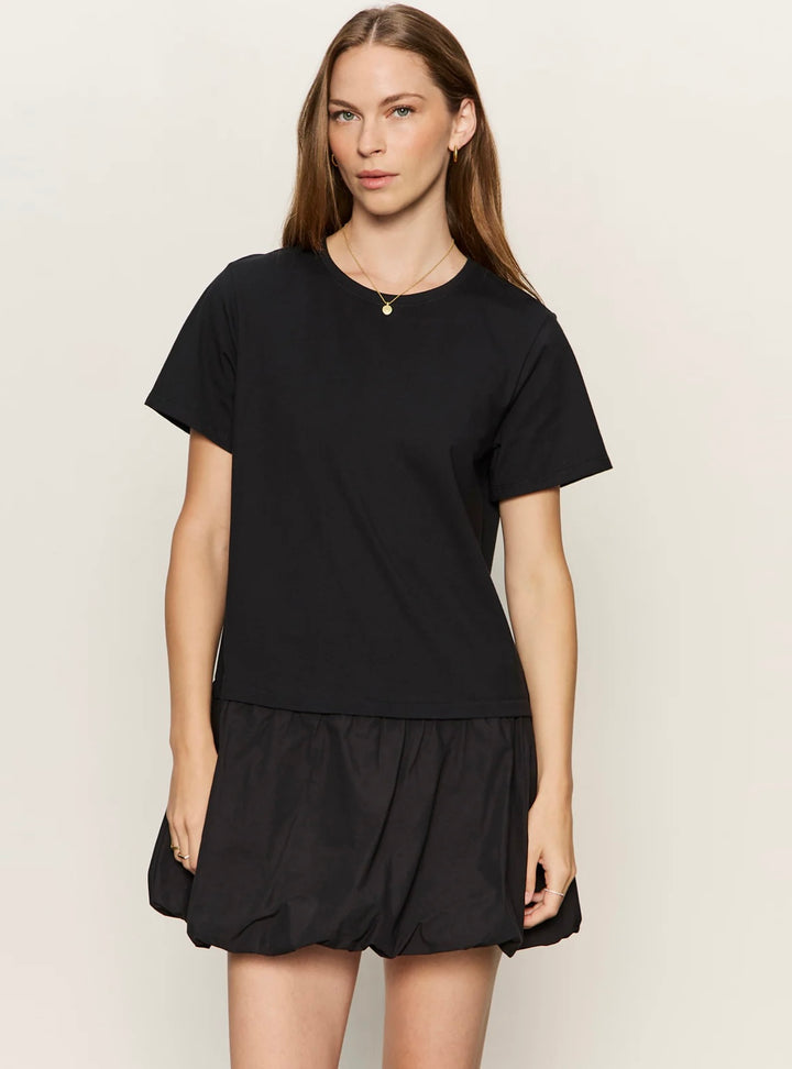 Black For Keeps Bubble Shirt Dress