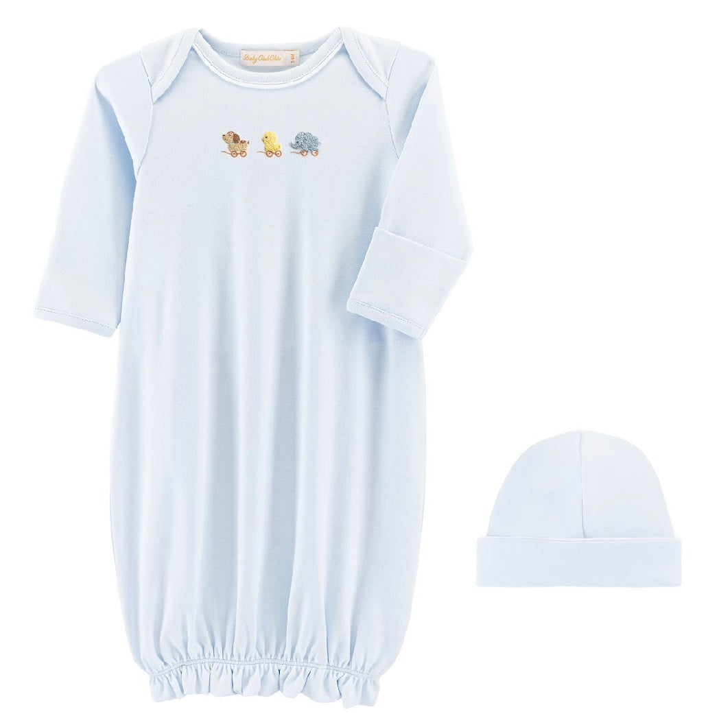 Sweet Toys Embroidered Pima Gown & Hat Set